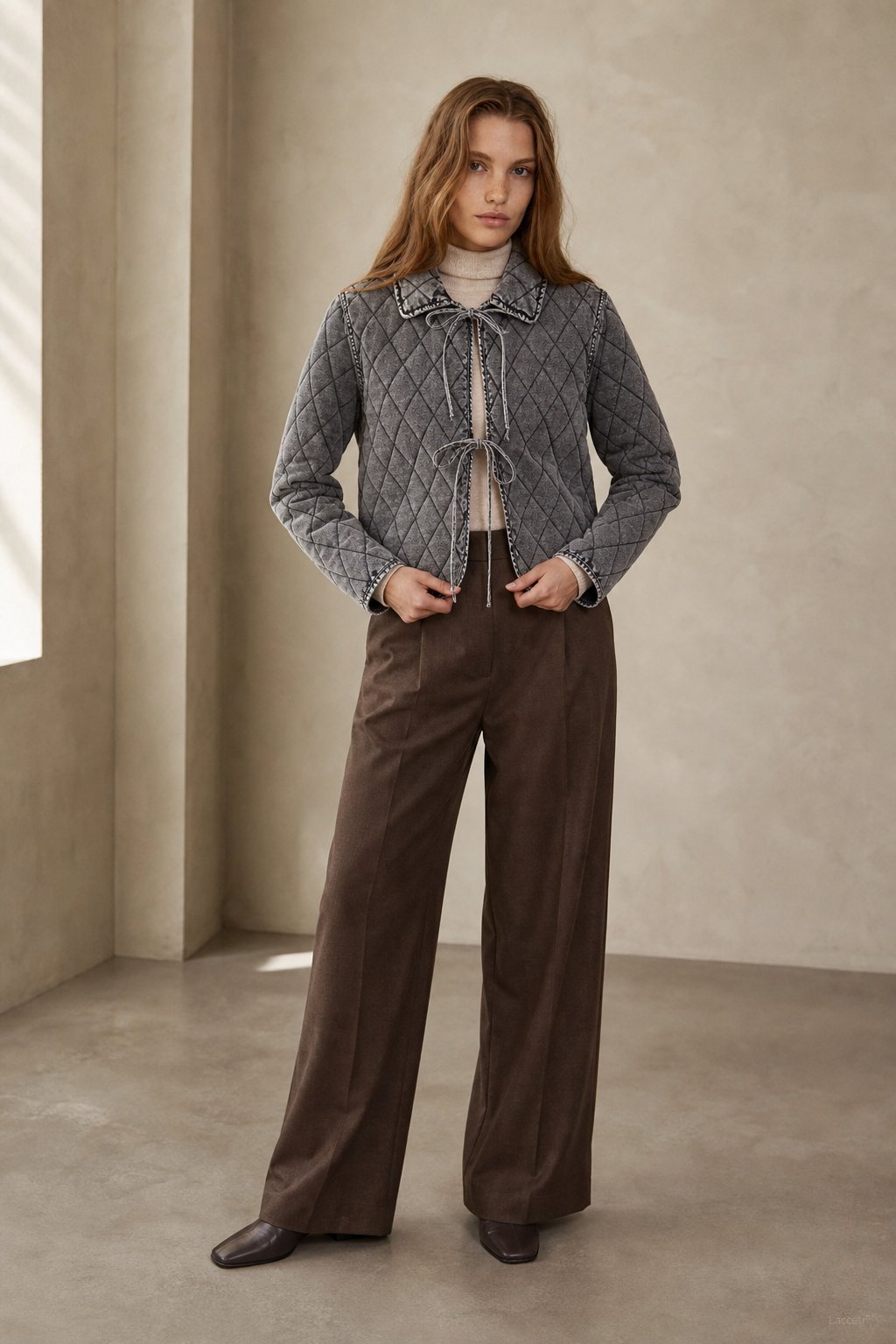 Maud Quilted Denim Jacket — Gray, banana_republic product shot