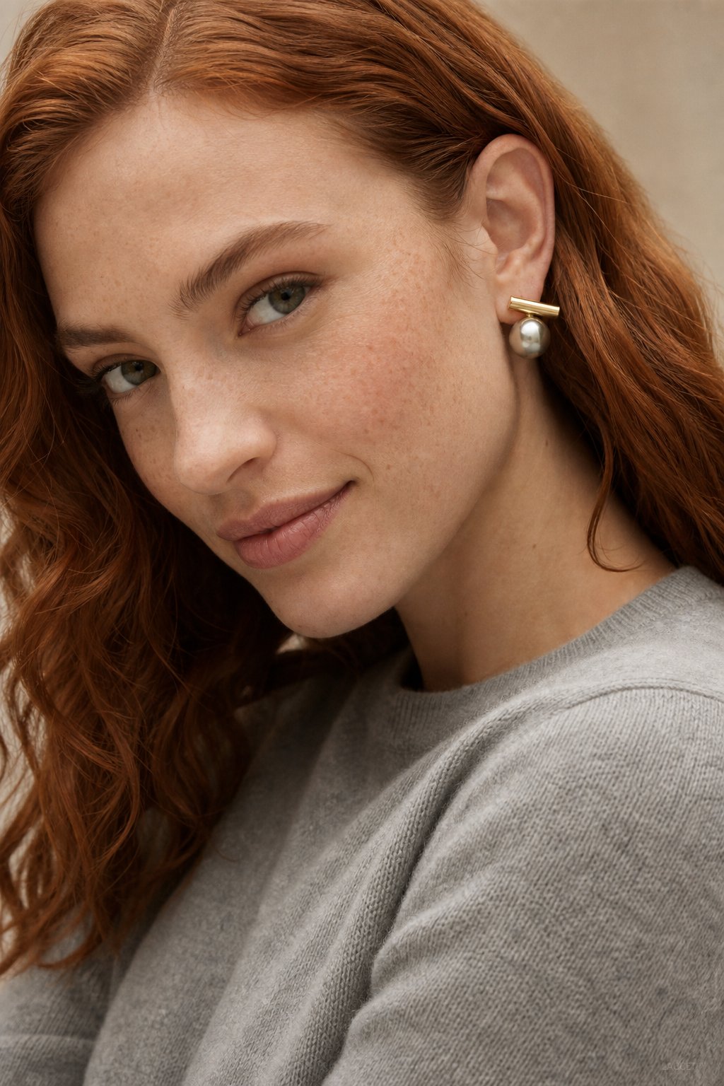 Moonlit Drops Pearl Earrings — Gray pearl, studio product shot