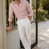 Napoli Linen Trousers — White, studio product shot