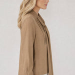 Noémie Tie Neck Blouse — Brown, banana_republic product shot