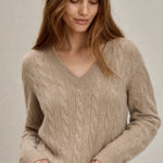 Ondine V-Neck Cashmere Pullover — Camel, banana_republic product shot