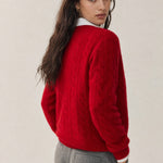 Ondine V-Neck Cashmere Pullover — Red, banana_republic product shot