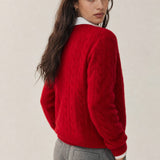 Ondine V-Neck Cashmere Pullover — Red, banana_republic product shot