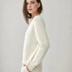 Ondine V-Neck Cashmere Pullover — Cream, banana_republic product shot