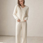 Ondine V-Neck Cashmere Pullover — Cream, banana_republic product shot