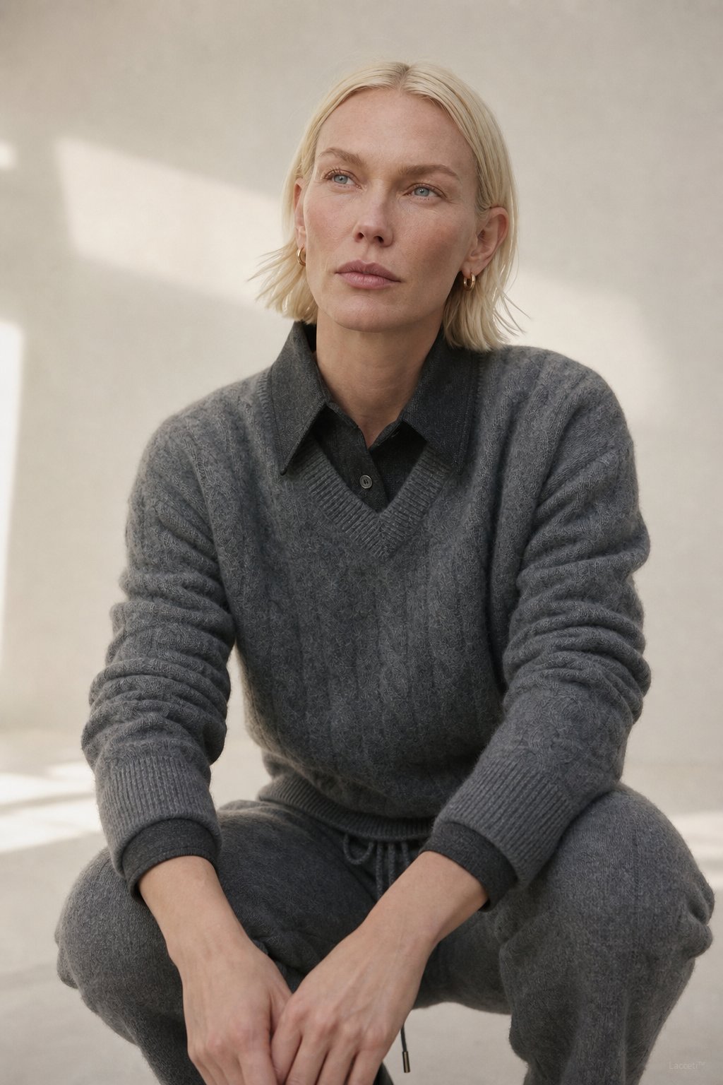 Ondine V-Neck Cashmere Pullover — Grey, banana_republic product shot