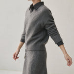 Ondine V-Neck Cashmere Pullover — Grey, banana_republic product shot