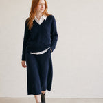 Ondine V-Neck Cashmere Pullover — Navy, banana_republic product shot