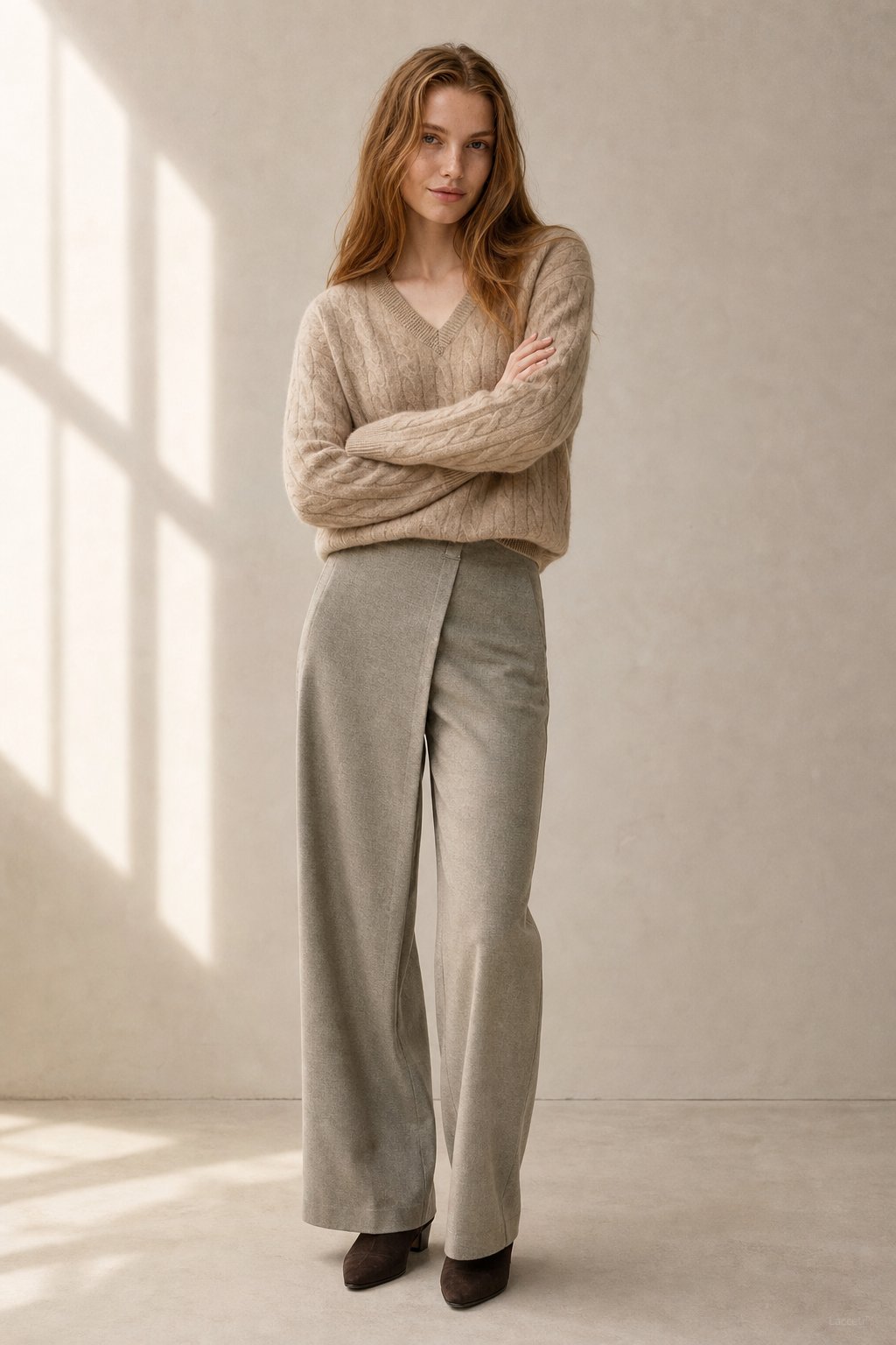 Ondine V-Neck Cashmere Pullover — Camel, banana_republic product shot