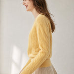 Ondine V-Neck Cashmere Pullover — Yellow, banana_republic product shot