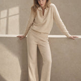 Palermo Polo Knit Set — Khaki, studio product shot