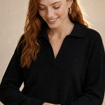 Palermo Polo Knit Set — Black, studio product shot