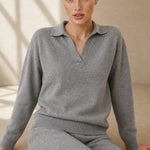 Palermo Polo Knit Set — Gray, studio product shot