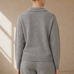 Palermo Polo Knit Set — Gray, studio product shot