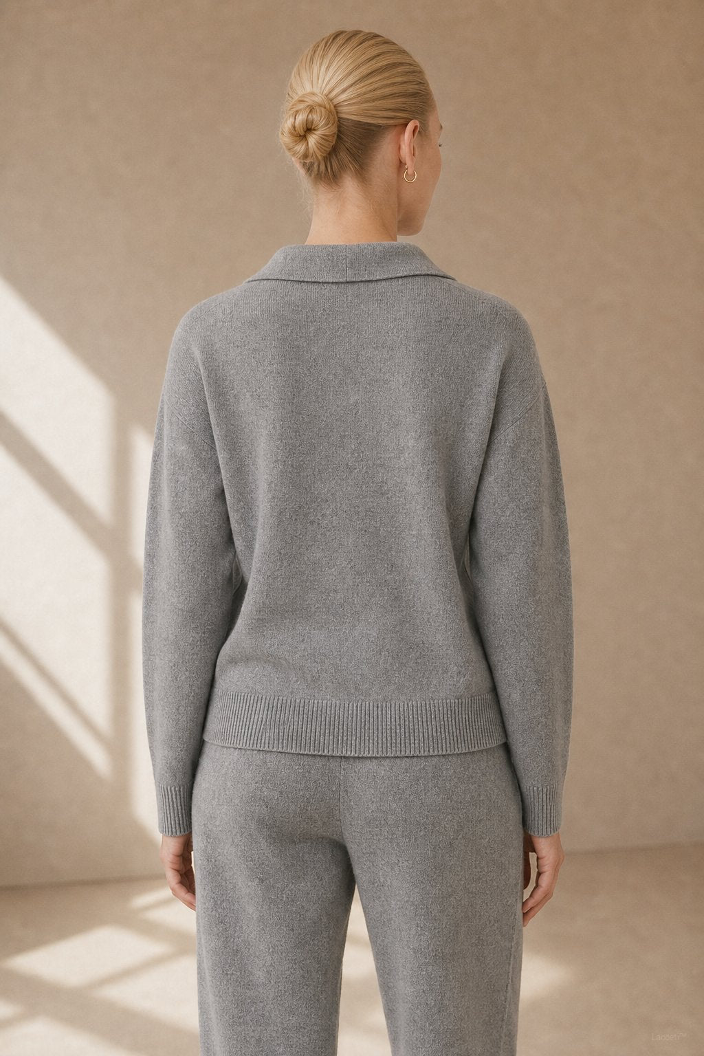 Palermo Polo Knit Set — Gray, studio product shot