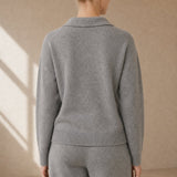 Palermo Polo Knit Set — Gray, studio product shot