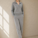 Palermo Polo Knit Set — Gray, studio product shot