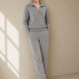 Palermo Polo Knit Set — Gray, studio product shot