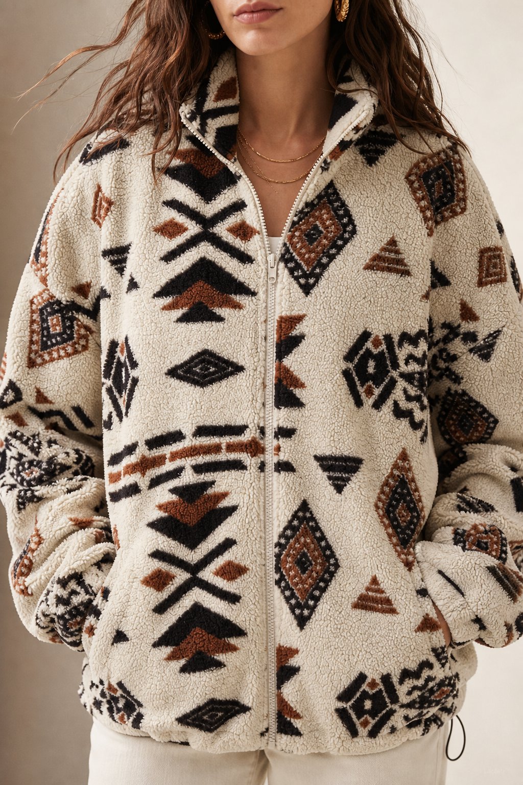 Romane Fleece Jacket — Beige, banana_republic product shot