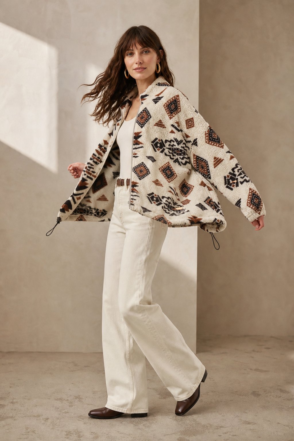 Romane Fleece Jacket — Beige, banana_republic product shot