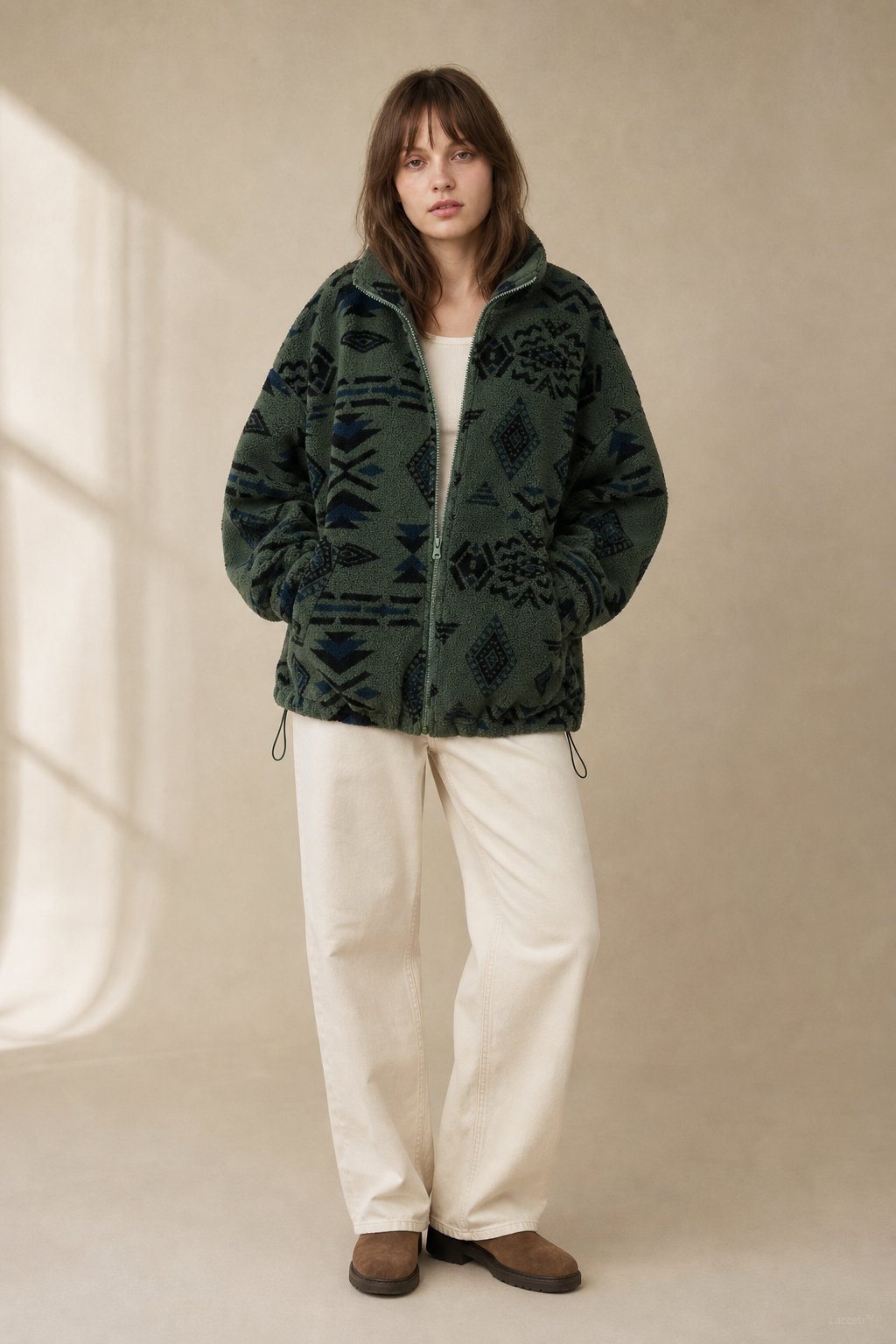 Romane Fleece Jacket — Forest Green, banana_republic product shot