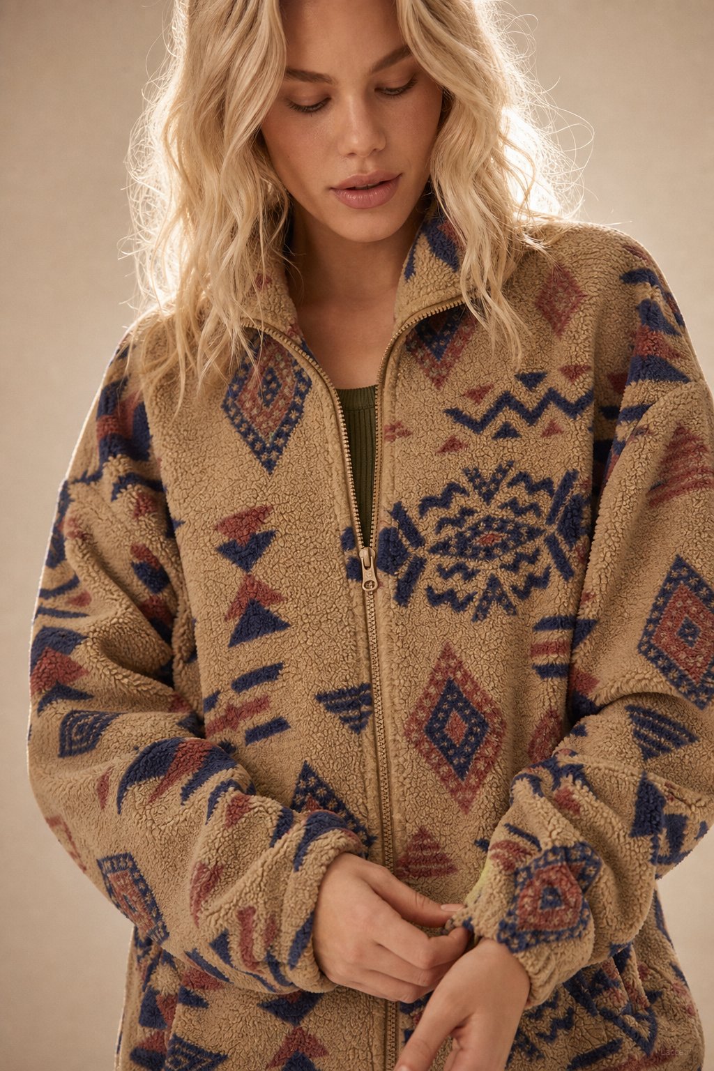Romane Fleece Jacket — Brown, banana_republic product shot