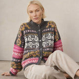 Sidonie Floral Embroidered Cardigan — Grey, banana_republic product shot