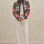 Sidonie Floral Embroidered Cardigan — Grey, banana_republic product shot
