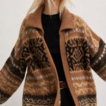 Sidonie Floral Embroidered Cardigan — Khaki, banana_republic product shot