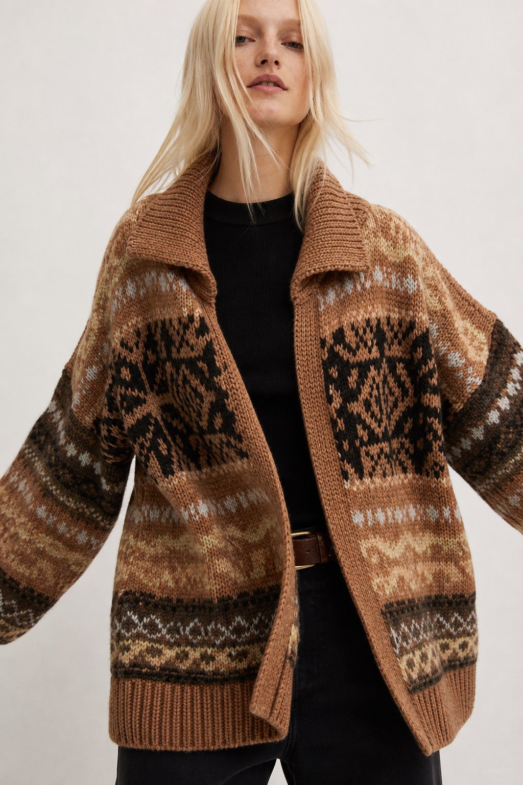 Sidonie Floral Embroidered Cardigan — Khaki, banana_republic product shot