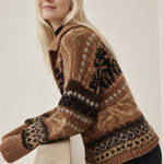 Sidonie Floral Embroidered Cardigan — Khaki, banana_republic product shot