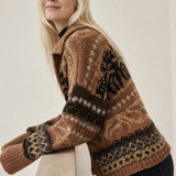 Sidonie Floral Embroidered Cardigan — Khaki, banana_republic product shot
