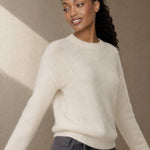 Siena Soft 100% Merino Wool Sweater — White, studio product shot