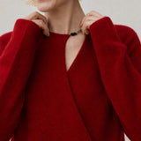 Solène Cashmere O-Neck Pullover — Red, banana_republic product shot