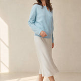 Solène Cashmere O-Neck Pullover — Blue, banana_republic product shot