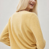 Solène Cashmere O-Neck Pullover — Yellow, banana_republic product shot