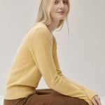 Solène Cashmere O-Neck Pullover — Yellow, banana_republic product shot
