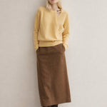 Solène Cashmere O-Neck Pullover — Yellow, banana_republic product shot