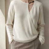Solène Cashmere O-Neck Pullover — White, banana_republic product shot