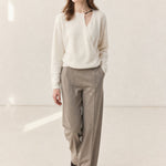 Solène Cashmere O-Neck Pullover — White, banana_republic product shot