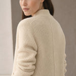 Solène Waffle-Knit Cardigan — Beige, banana_republic product shot