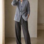 Solène Waffle-Knit Cardigan — Gray, banana_republic product shot