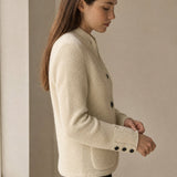 Solène Waffle-Knit Cardigan — Beige, banana_republic product shot