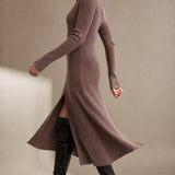 Théa Wrap Midi Dress — Brown, banana_republic product shot