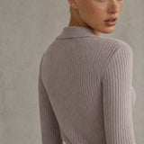 Théa Wrap Midi Dress — Light Gray, banana_republic product shot