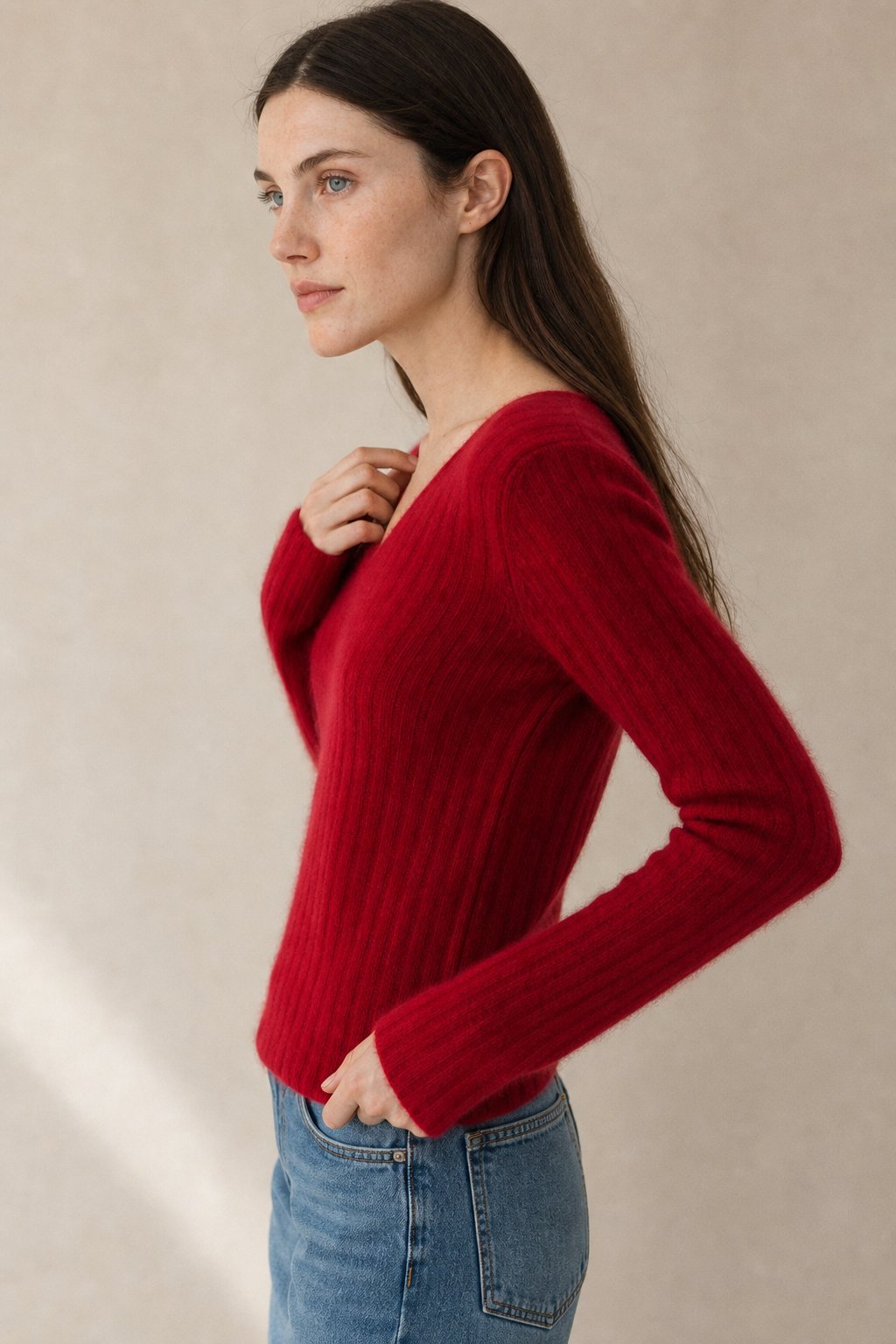The Cloud Knit Sweater — Red, banana_republic product shot
