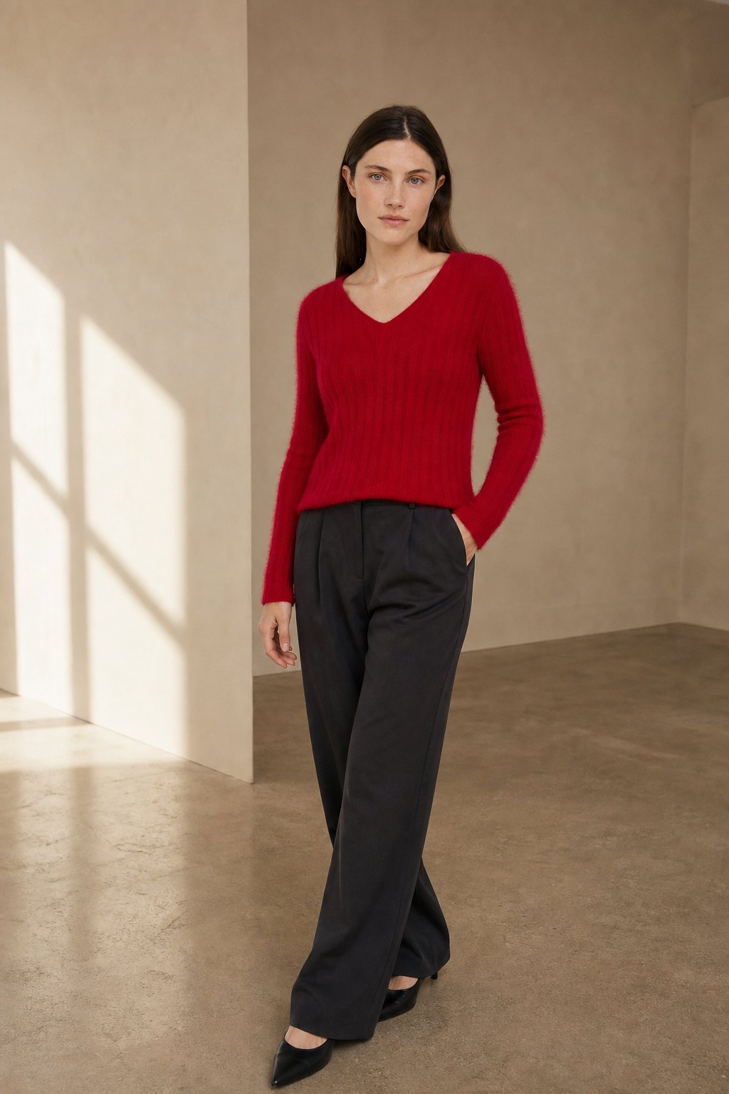 The Cloud Knit Sweater — Red, banana_republic product shot