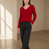 The Cloud Knit Sweater — Red, banana_republic product shot