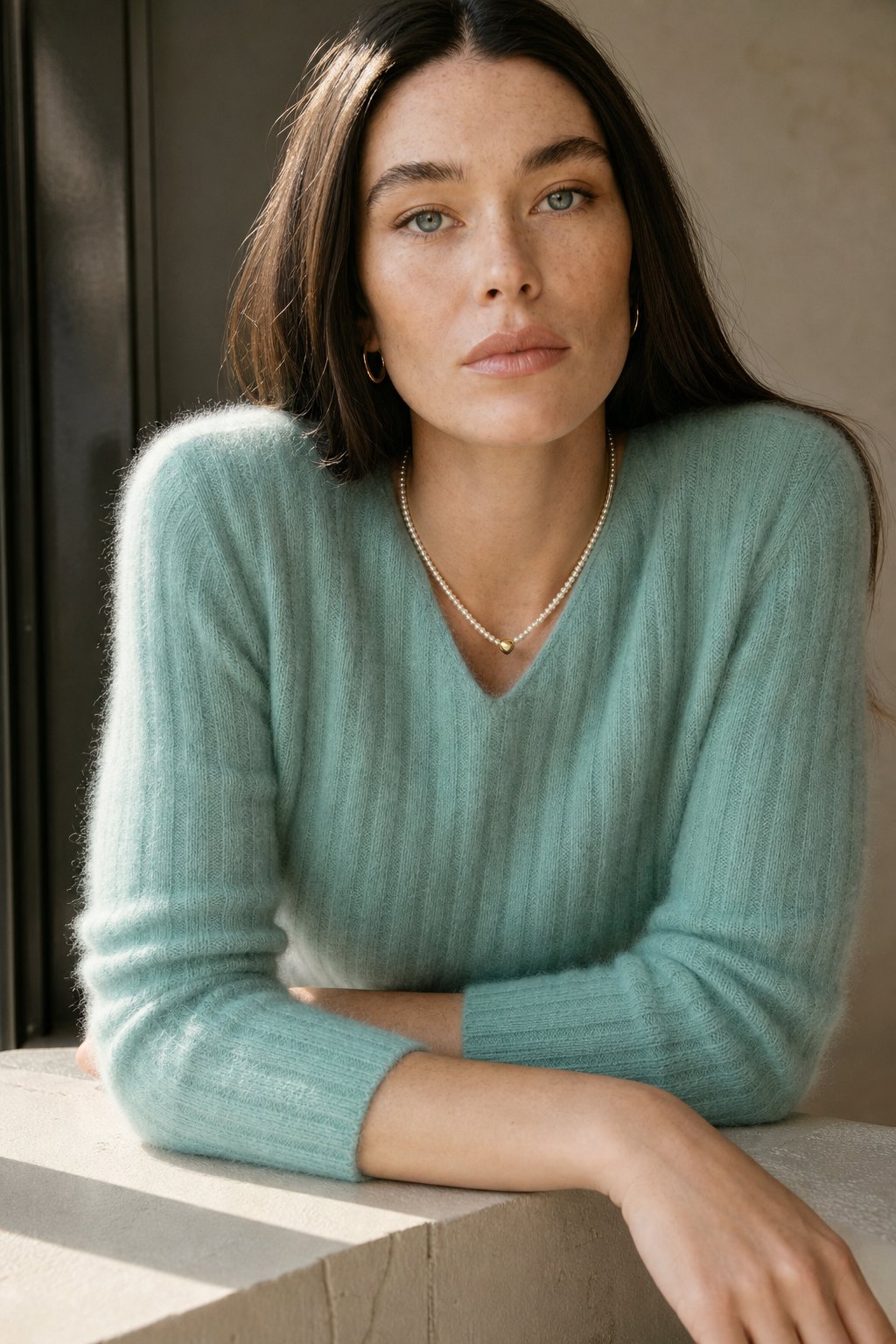The Cloud Knit Sweater — Mint, banana_republic product shot