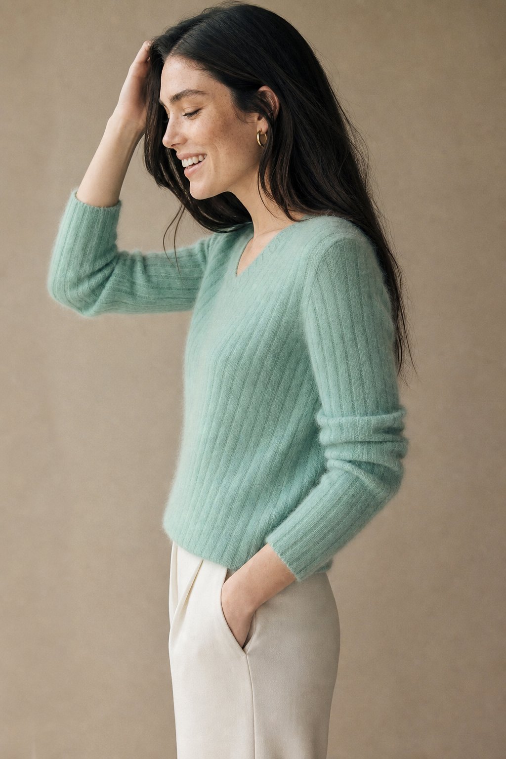 The Cloud Knit Sweater — Mint, banana_republic product shot